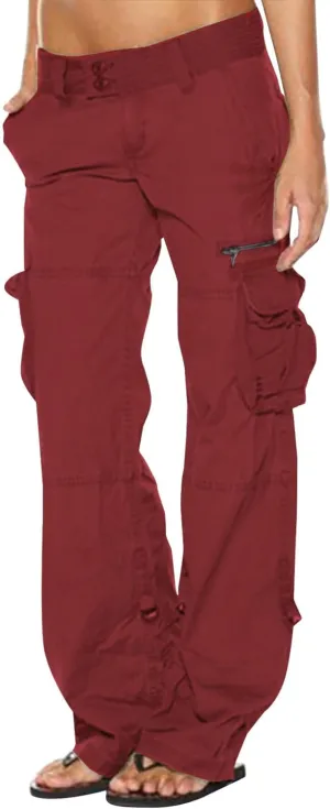 Ruziyoog Women's Tactical Cargo Pants High Waisted Hiking Tactical Army Combat Work Combat Military Trouser with Multi-Pocket