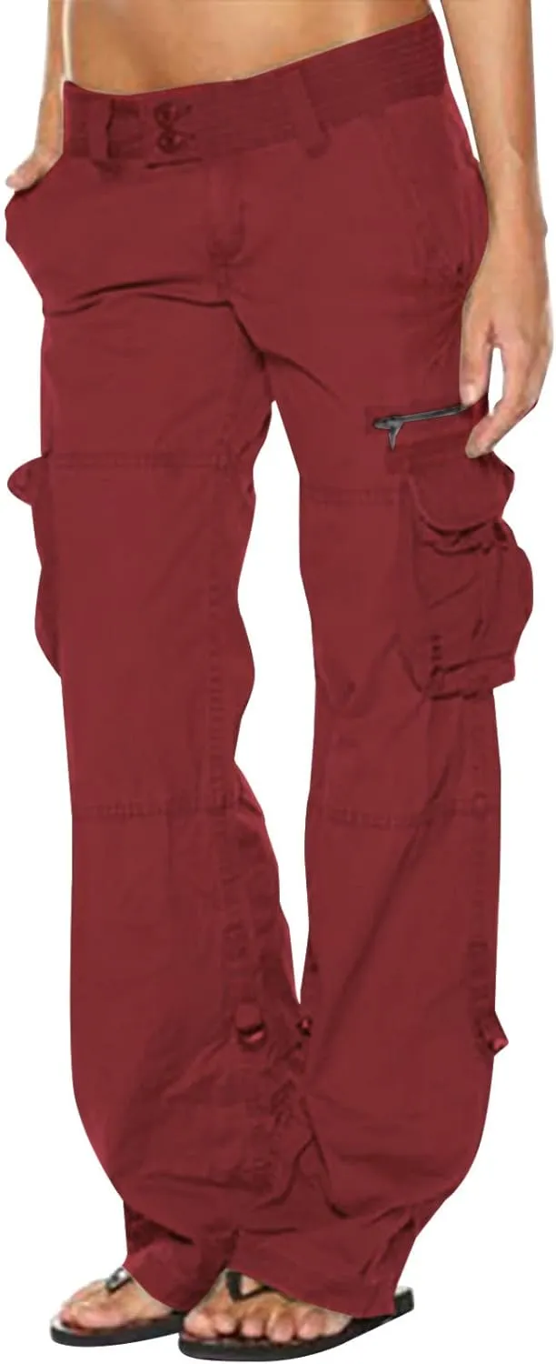 Ruziyoog Women's Tactical Cargo Pants High Waisted Hiking Tactical Army Combat Work Combat Military Trouser with Multi-Pocket