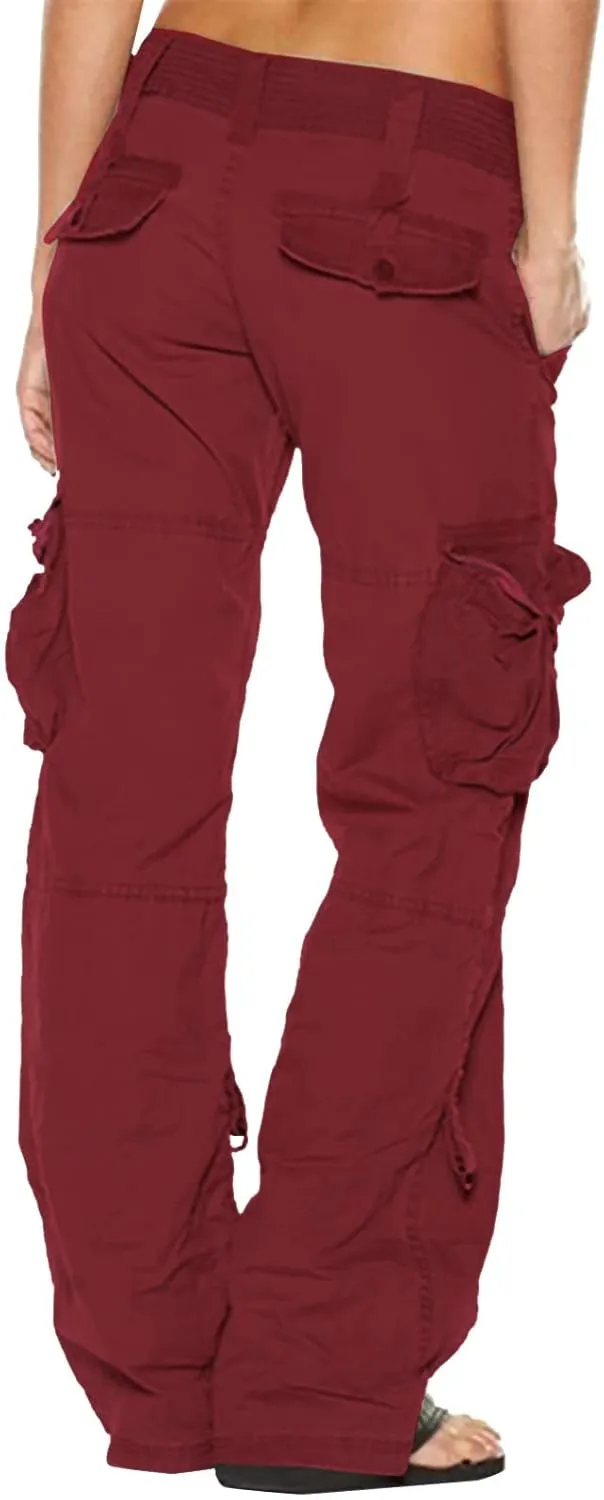 Ruziyoog Women's Tactical Cargo Pants High Waisted Hiking Tactical Army Combat Work Combat Military Trouser with Multi-Pocket