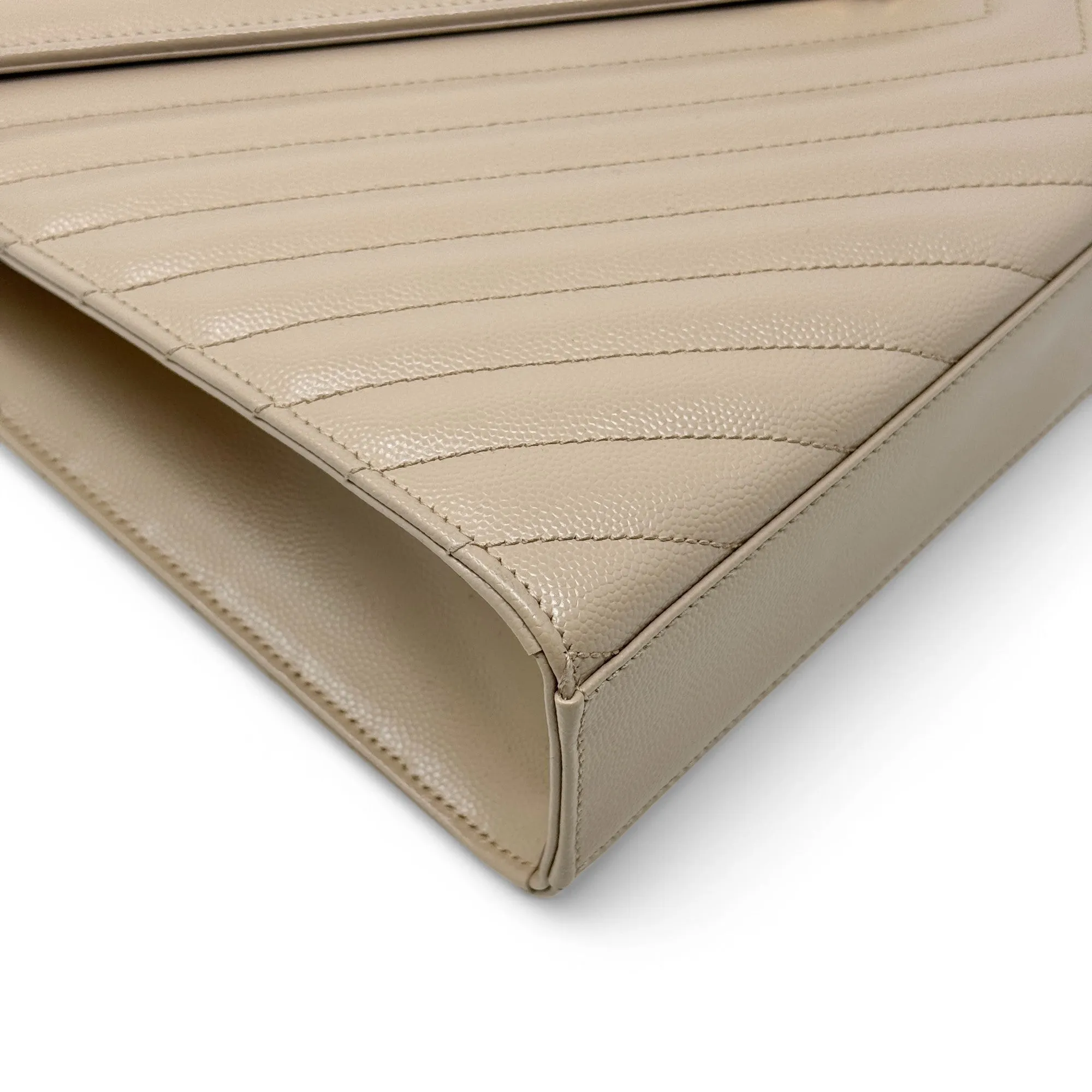 Saint Laurent Beige Large Envelope Bag
