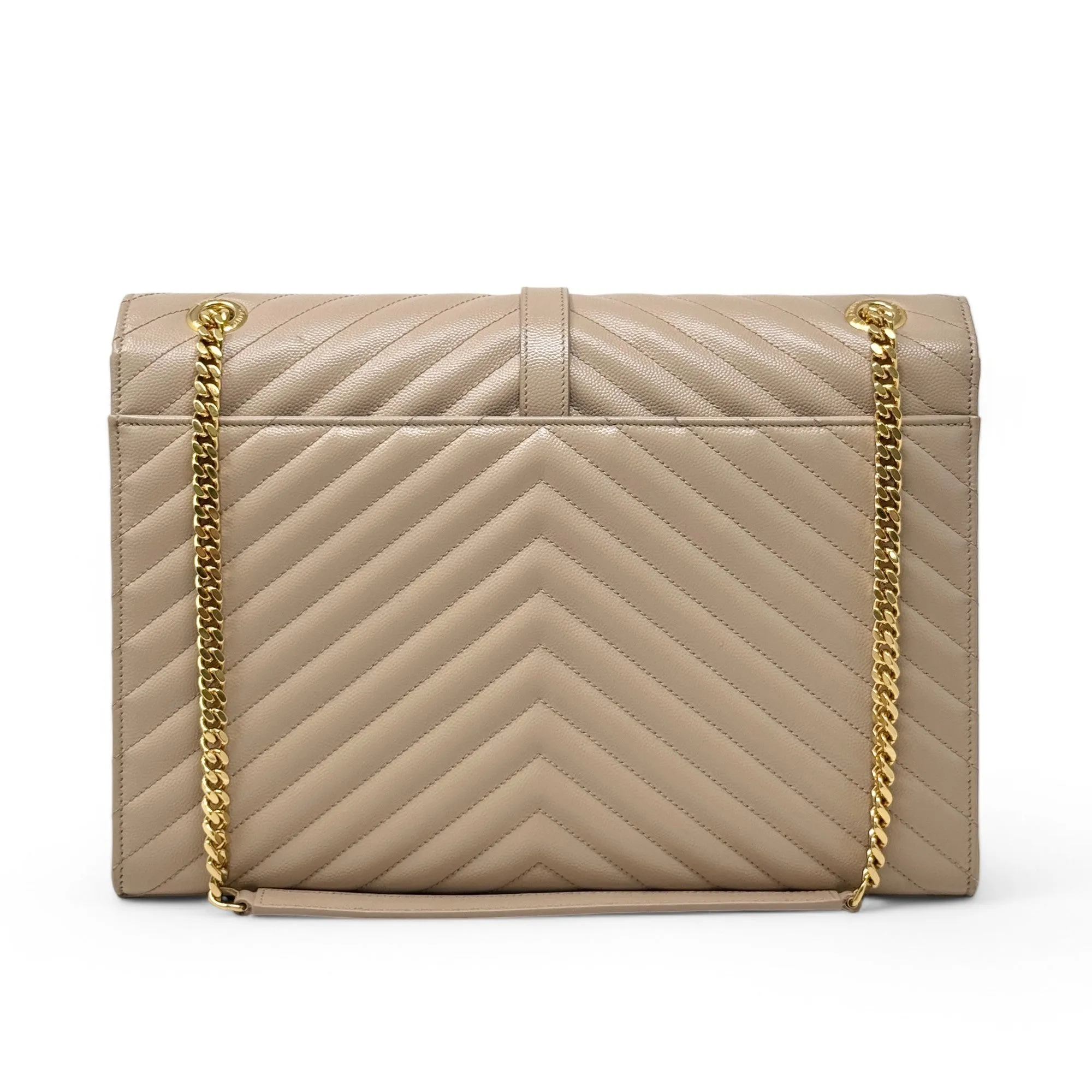 Saint Laurent Beige Large Envelope Bag