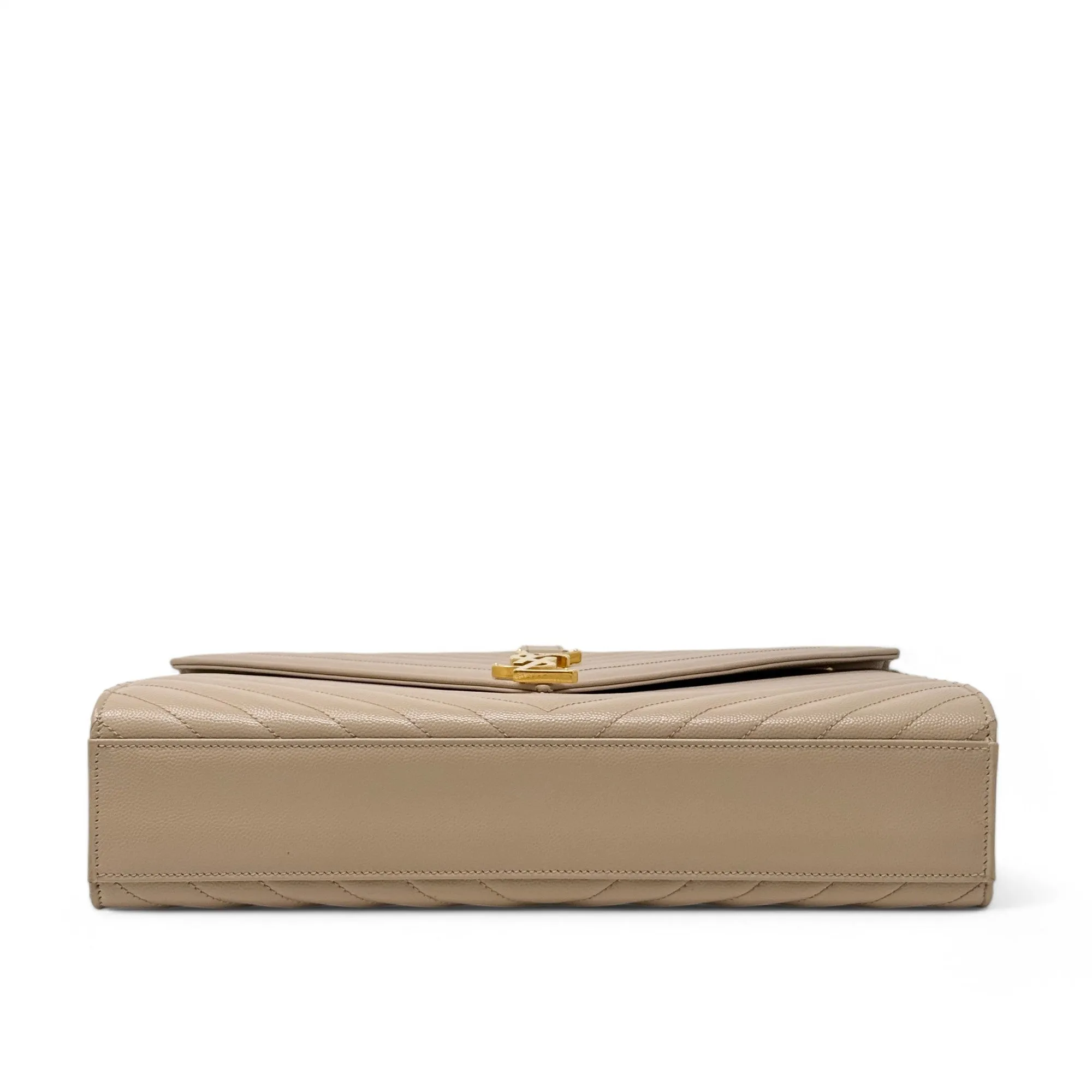 Saint Laurent Beige Large Envelope Bag