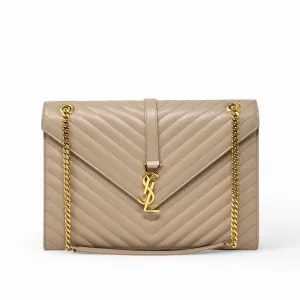 Saint Laurent Beige Large Envelope Bag