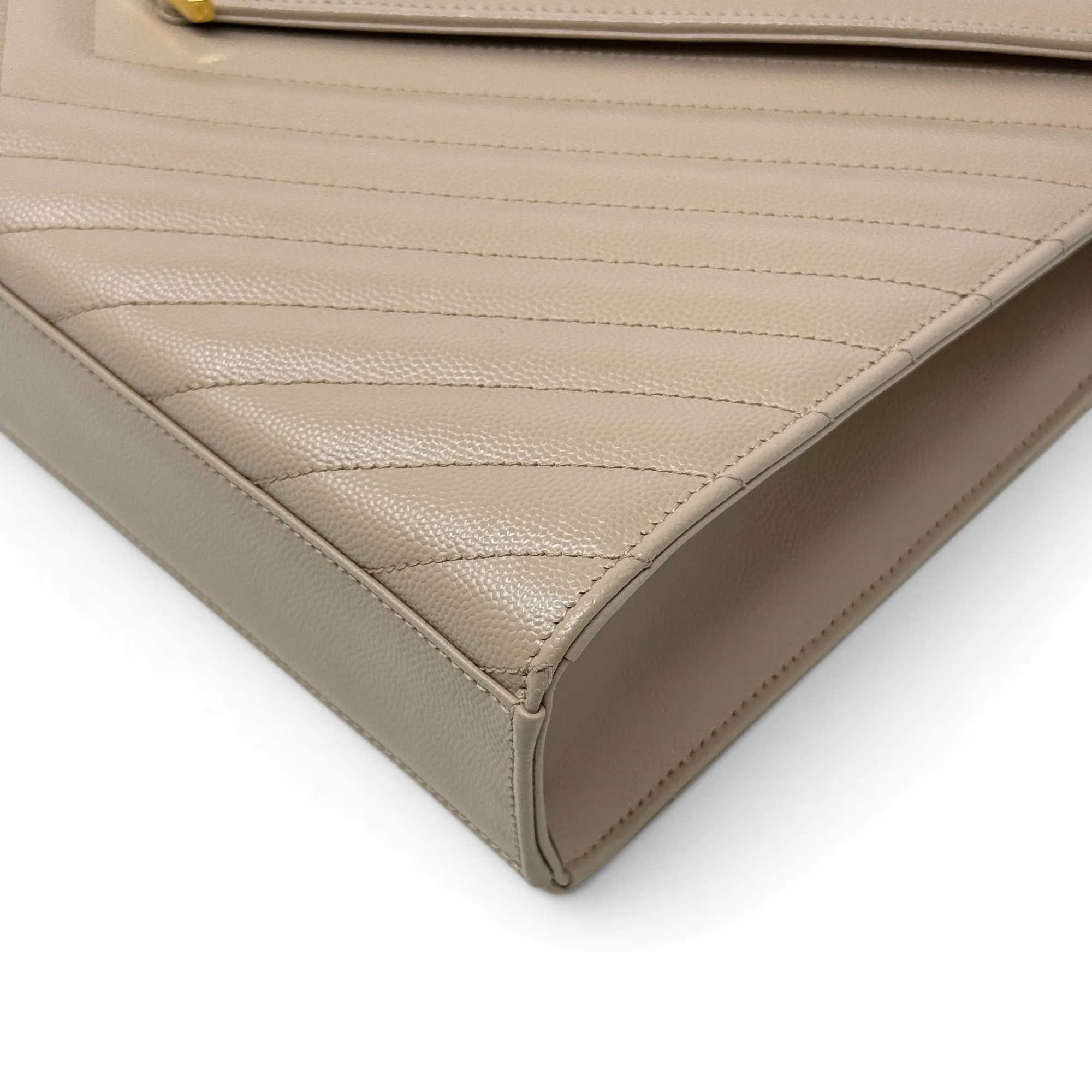 Saint Laurent Beige Large Envelope Bag