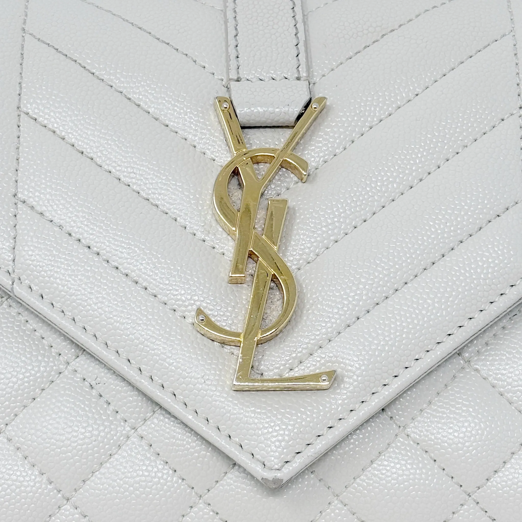 Saint Laurent Blanc Vintage Small Envelope Bag