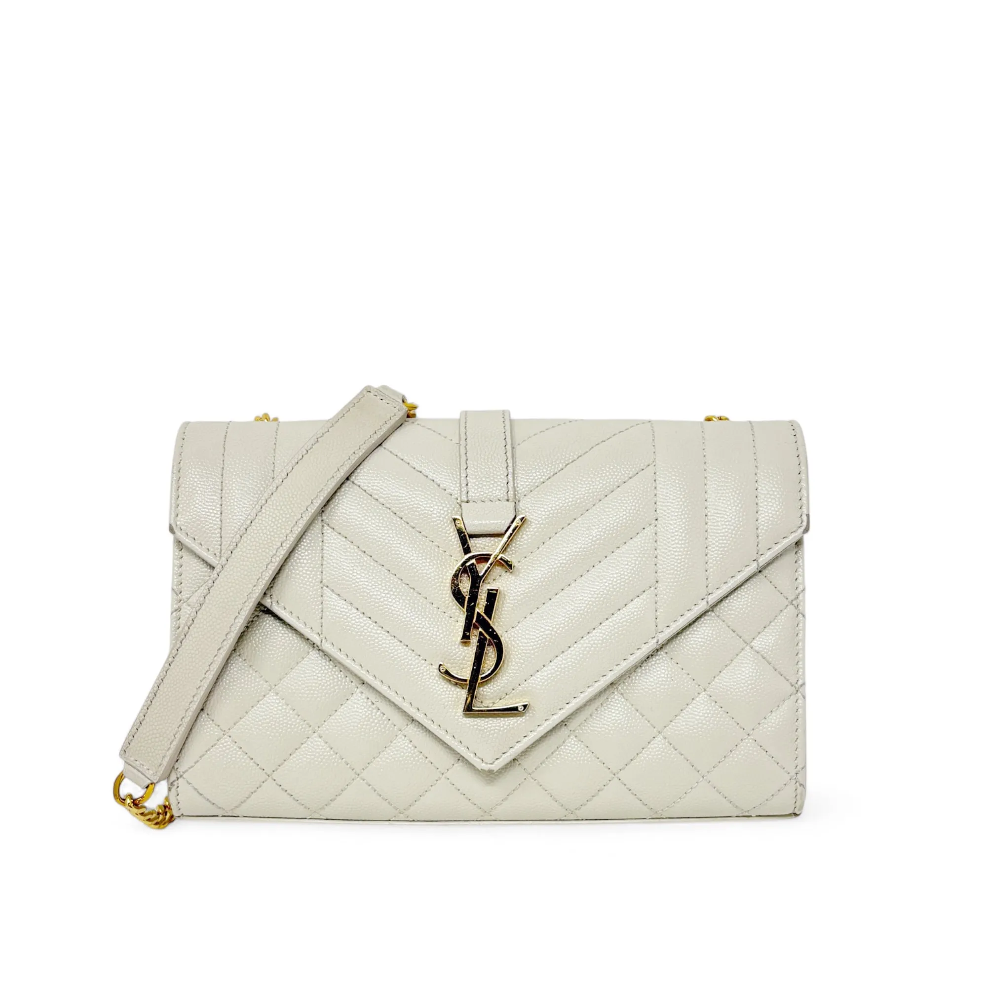 Saint Laurent Blanc Vintage Small Envelope Bag