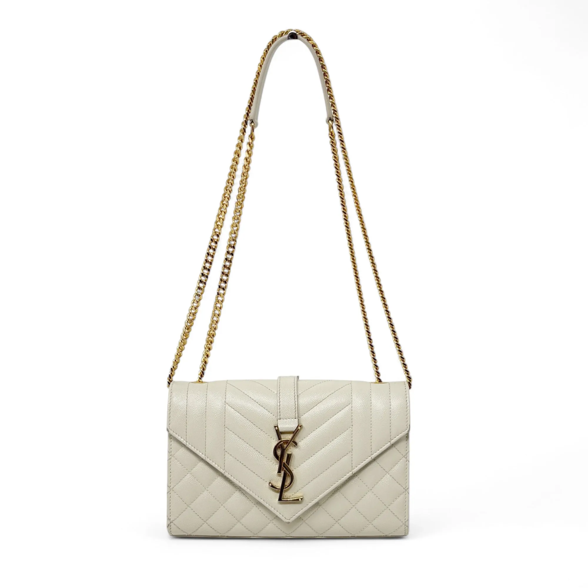 Saint Laurent Blanc Vintage Small Envelope Bag