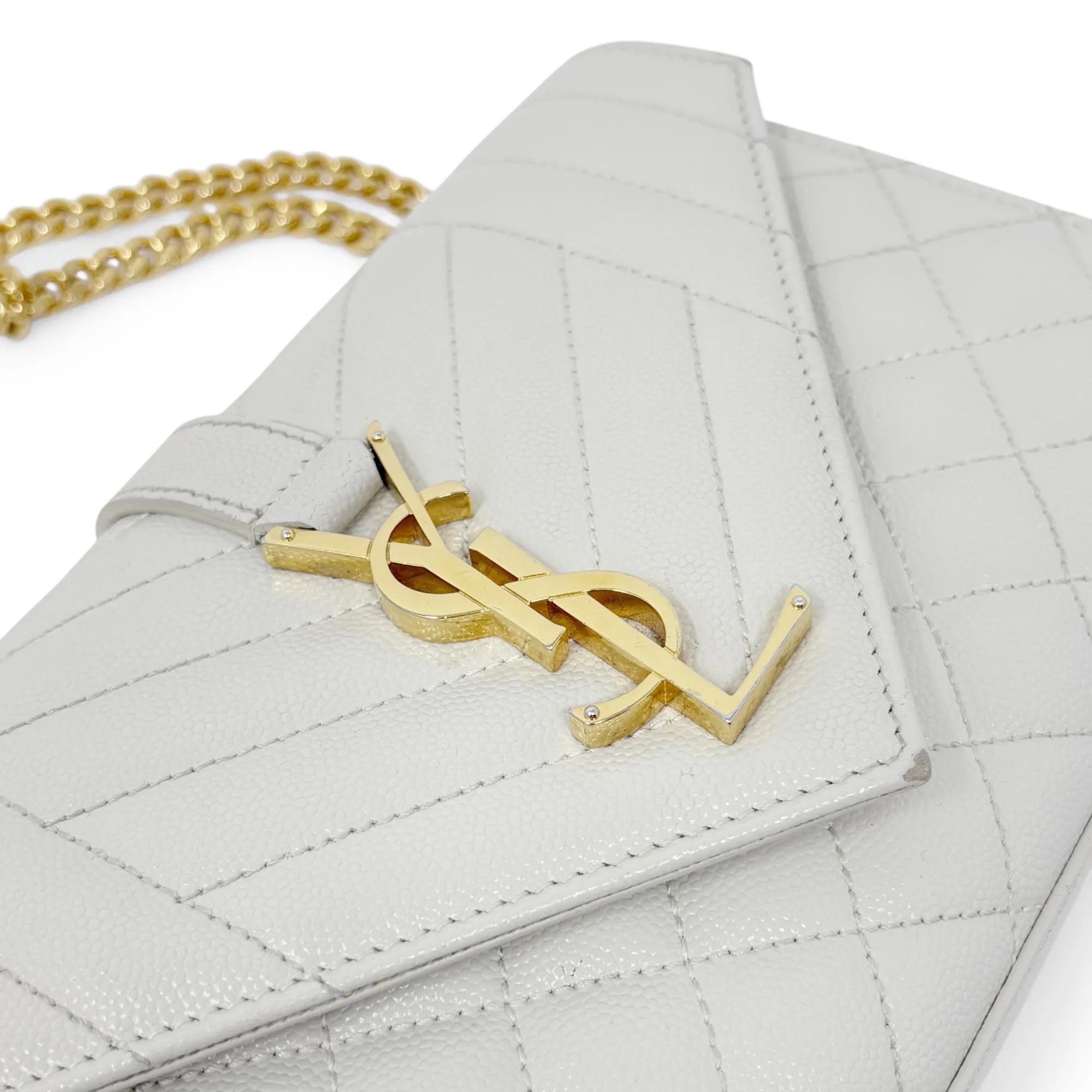 Saint Laurent Blanc Vintage Small Envelope Bag