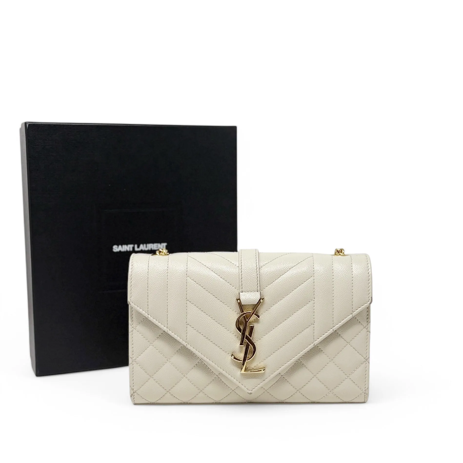 Saint Laurent Blanc Vintage Small Envelope Bag