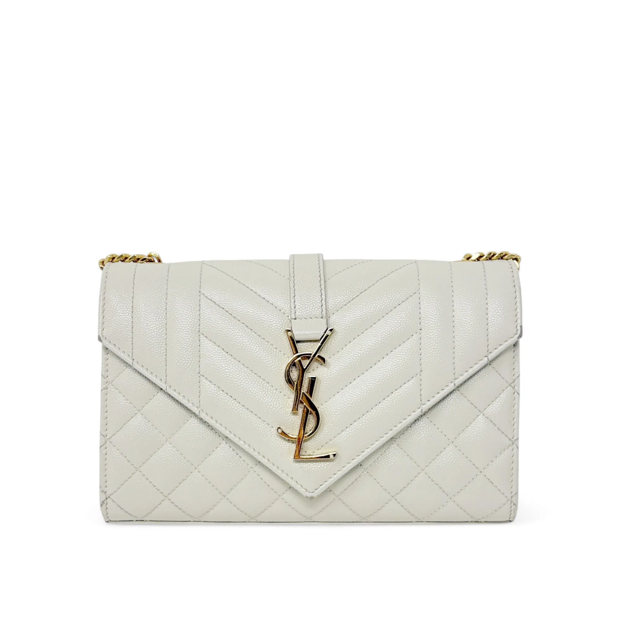 Saint Laurent Blanc Vintage Small Envelope Bag