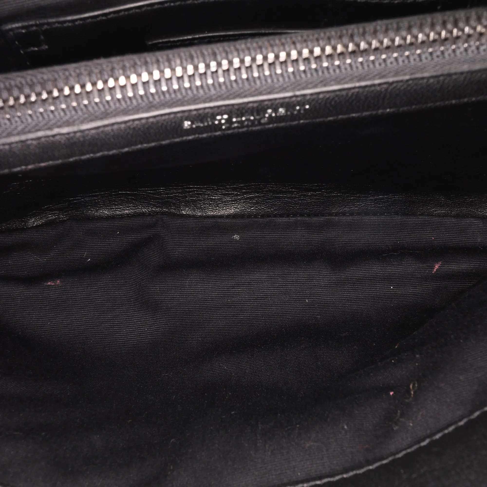 Saint Laurent Medium Chevron Studded Sheepskin Monogram College Satchel