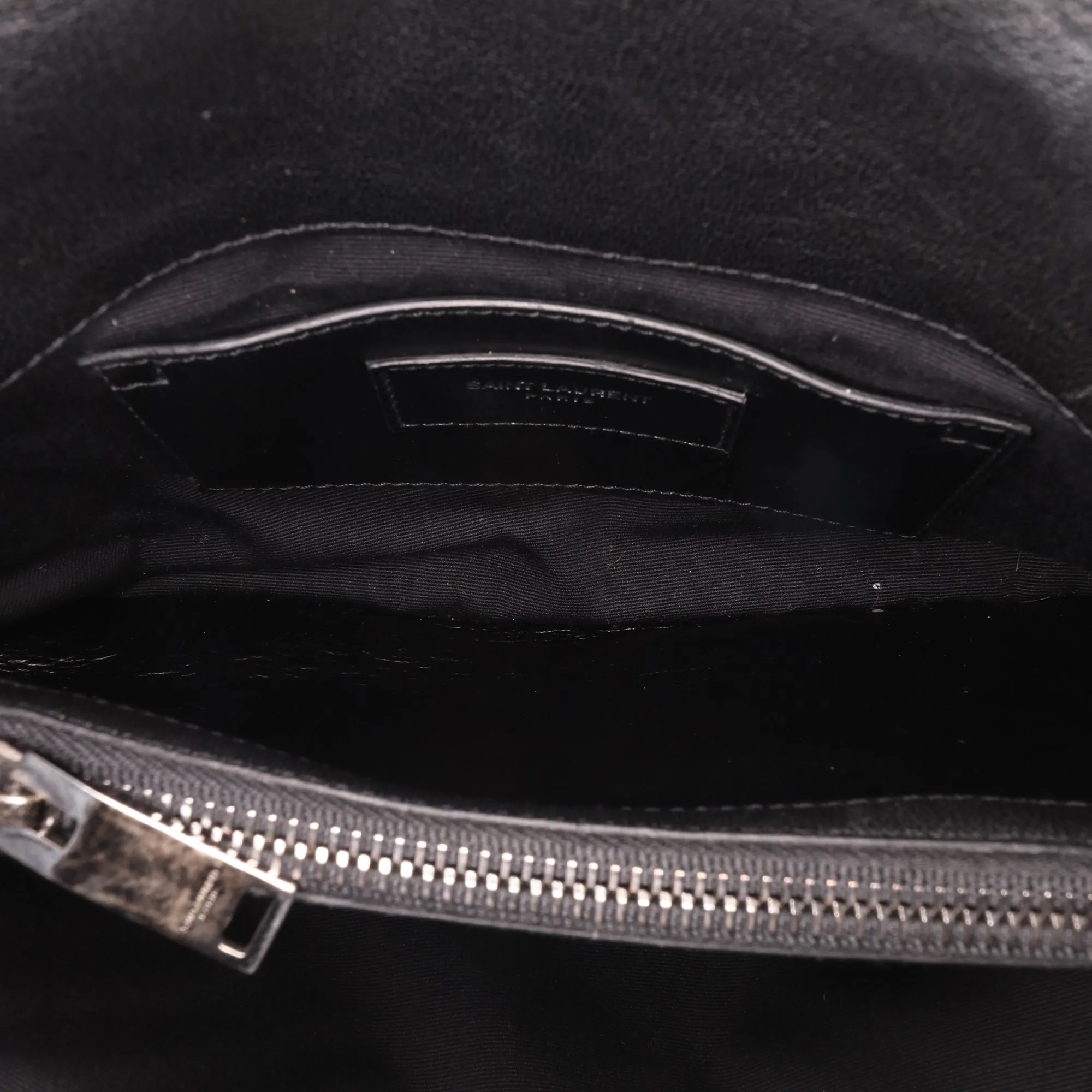 Saint Laurent Medium Chevron Studded Sheepskin Monogram College Satchel