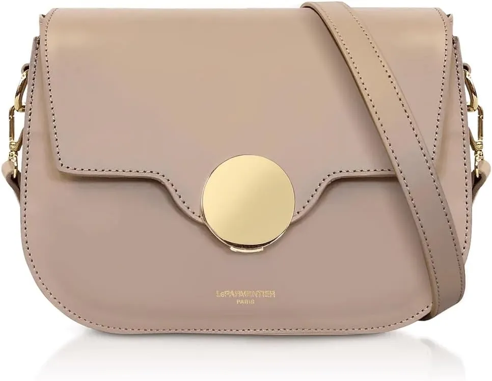 San Pedro Leather Shoulder Bag, 9.8 x 7.5 x 3.1 inches, Goldtone Hardware