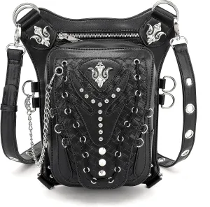 Scarleton Studded Skull Bag for Women, Vegan Leather Punk Rock Rivet Bag, Shoulder Bag H1417