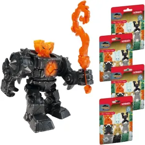 Schleich 7-Piece Eldrador Action Figure Set with Lava Mini Robot, Mini Creature, Weapon & 4 Surprise Toys Mini Creatures (77492)