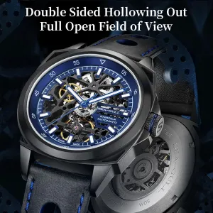 Seagull Automatic Mechanical Watch Hollow Out Automatic Watch Men Mechanical Business Waterproof Night Light 316L Steel Watch Sports Leather Belt Clock 7067HK
