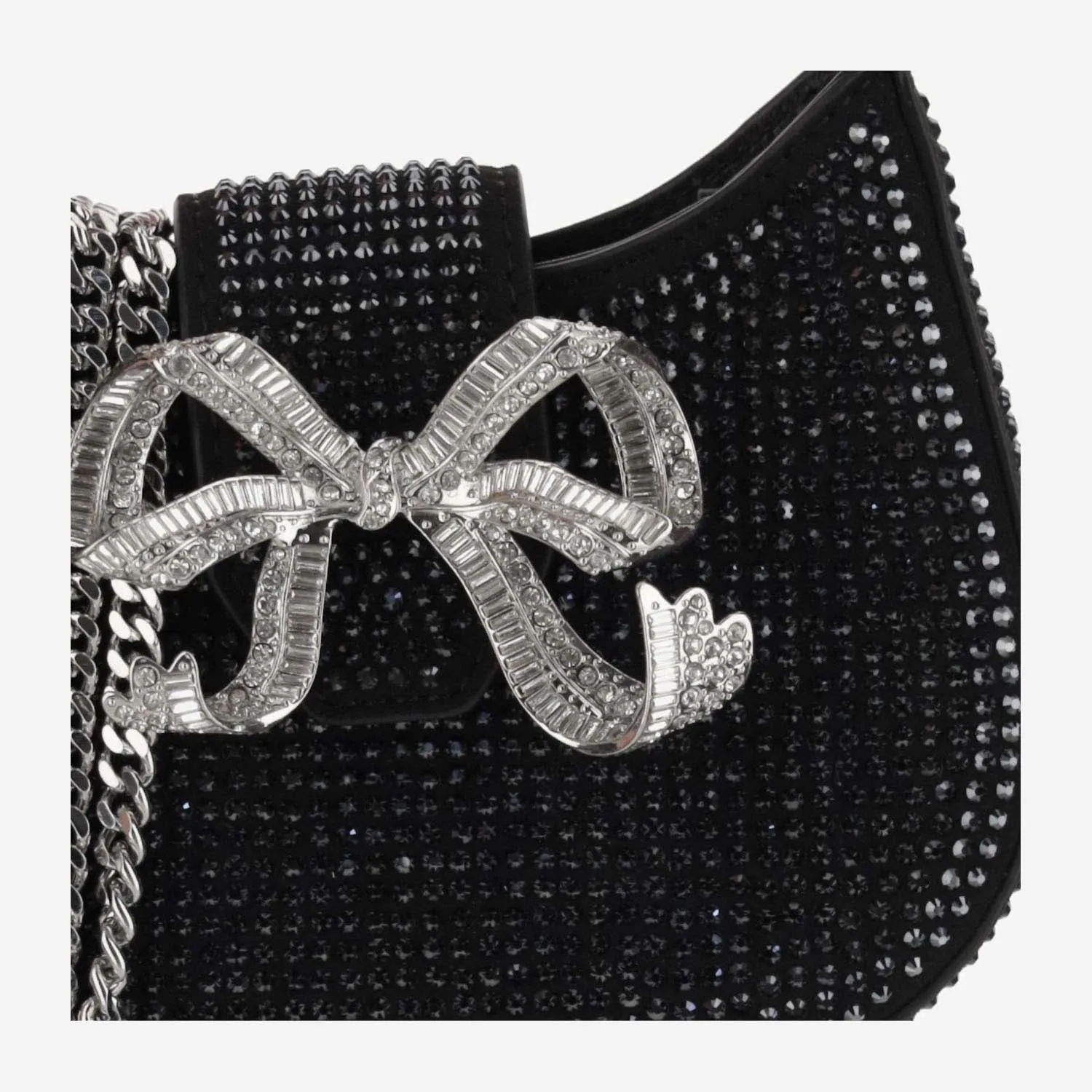 Self Portrait Micro Hobo Bag With Rhinestones