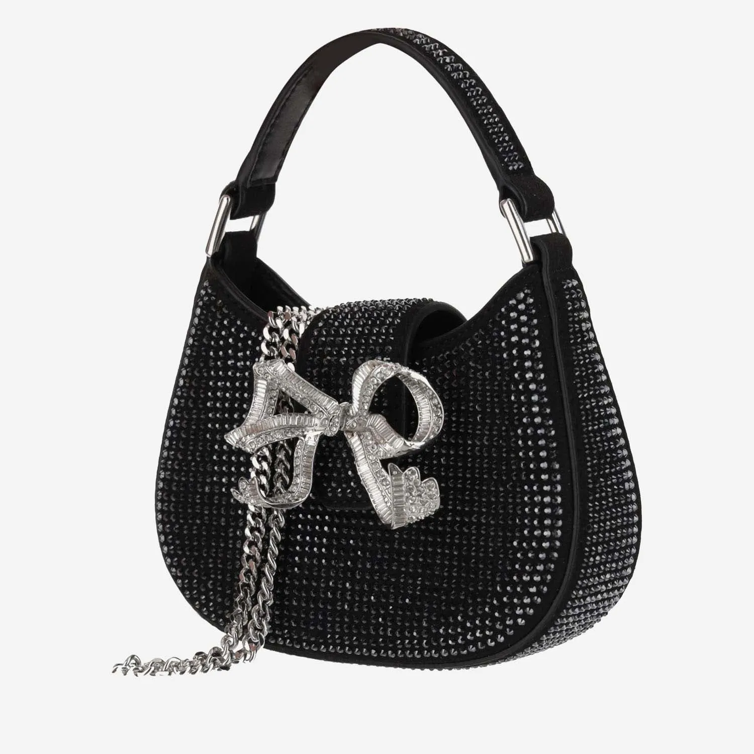 Self Portrait Micro Hobo Bag With Rhinestones
