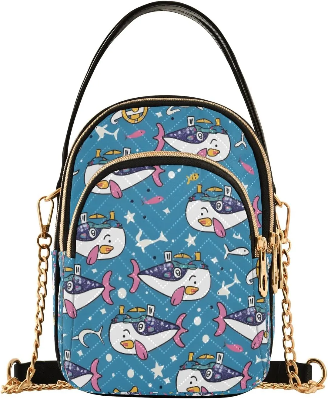 senya Cute Sailor Fish Crossbody Handbags for Women Casual Leather Shoulder Phone Purse
