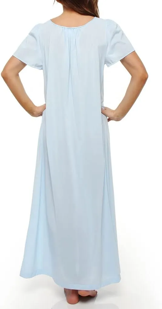 Shadowline Plus Size Women's Petals 53 Inch Short Flutter Sleeve Long Gown