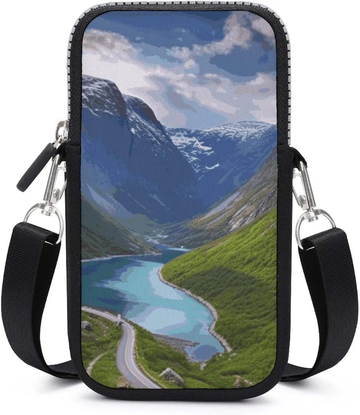 Shoulder Bag for Women Cell Phone Purses Norwegian Fjords Printed Crossbody