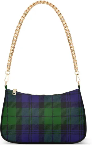 Shoulder Bag Tartan Plaid Green Blue Women Clutch Handbag Shoulder Purch Boho Bag Date Chain Bag Tote Bag Spring Holiday Birthday Gift for Girlfriend, Wife, Lover