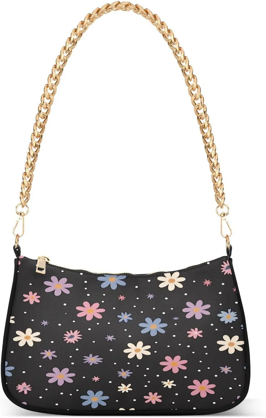 Shoulder Bags for Women Black Background Tote HandBag Shoulder Bags purse with Chain Zipper Closure