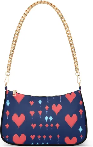 Shoulder Bags for Women Red Hearts with Arrow Tote HandBag Shoulder Bags purse with Chain Zipper Closure