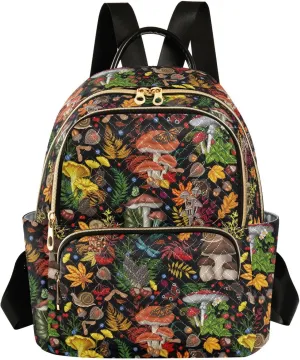 Shoulder Bags Mushroom Snail Butterflies for Women's Lightweight Fashion Handbag Quilted Backpack Casual Ladies Travel Work Bags M