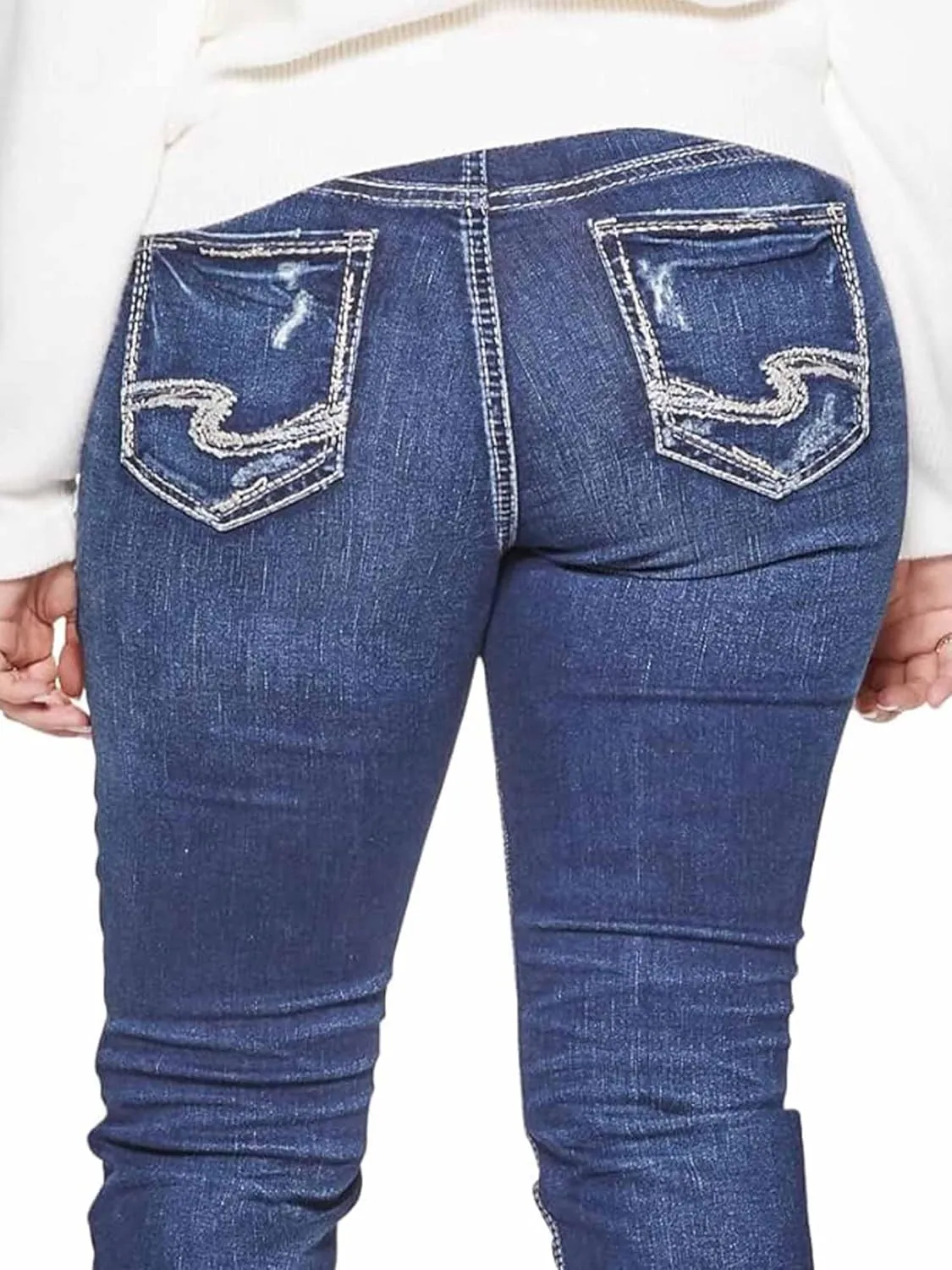 Silver Jeans Co. Women's Plus Size Suki Mid Rise Curvy Fit Capri Jeans