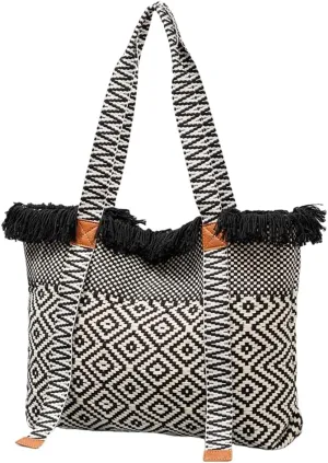 Sister Amy® Large Canvas Tote Bag with Zipper – Women’s Beach Travel Bag for Swimming, Gym, Cruise & Outdoor Essentials