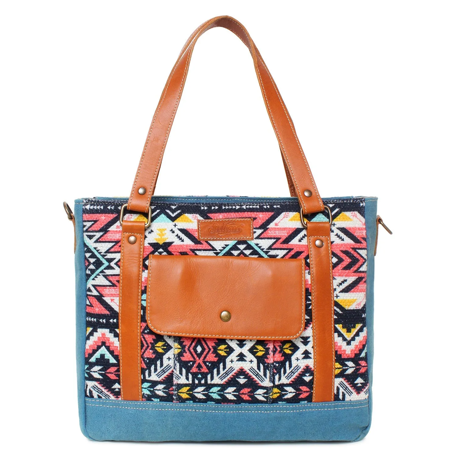 Sixtease Up-cycled Canvas Functional Tote Bag: Sustainable Style, Urban Versatility, Perfect for Effortless Everyday Adventures! - (SB-4026)