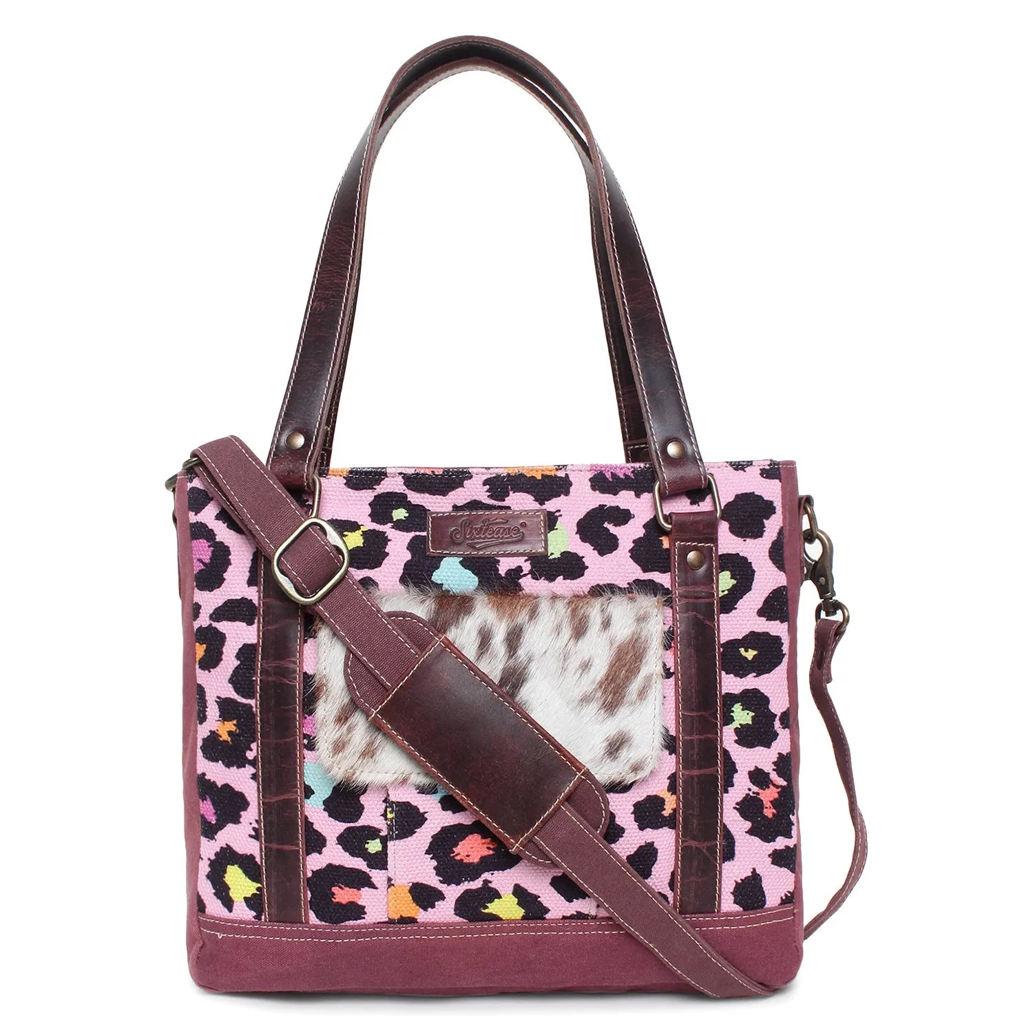 Sixtease Up-cycled Canvas Functional Tote Bag: Sustainable Style, Urban Versatility, Perfect for Effortless Everyday Adventures! - (SB-4083)