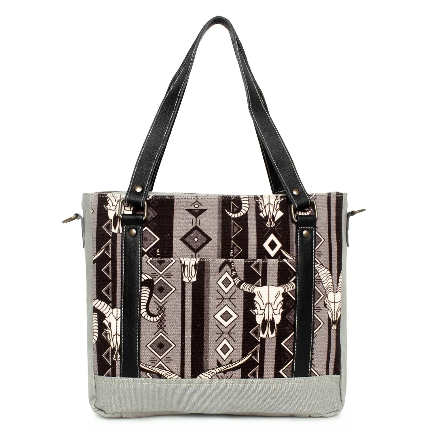 Sixtease Up-cycled Canvas Functional Tote Bag: Sustainable Style, Urban Versatility, Perfect for Effortless Everyday Adventures! - (SB-4140)