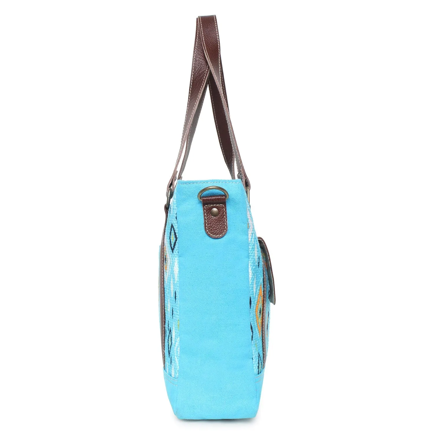 Sixtease Up-cycled Canvas Functional Tote Bag: Sustainable Style, Urban Versatility, Perfect for Effortless Everyday Adventures! - (SB-4197)