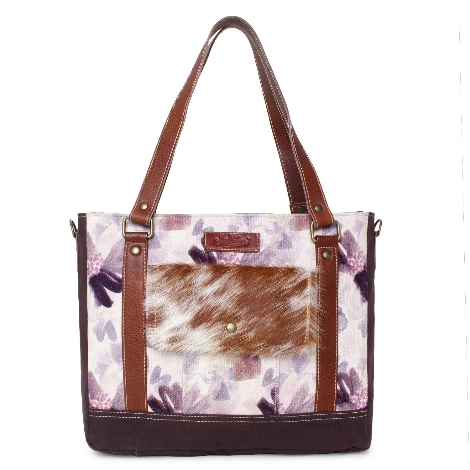 Sixtease Up-cycled Canvas Functional Tote Bag: Sustainable Style, Urban Versatility, Perfect for Effortless Everyday Adventures! - (SB-4235)