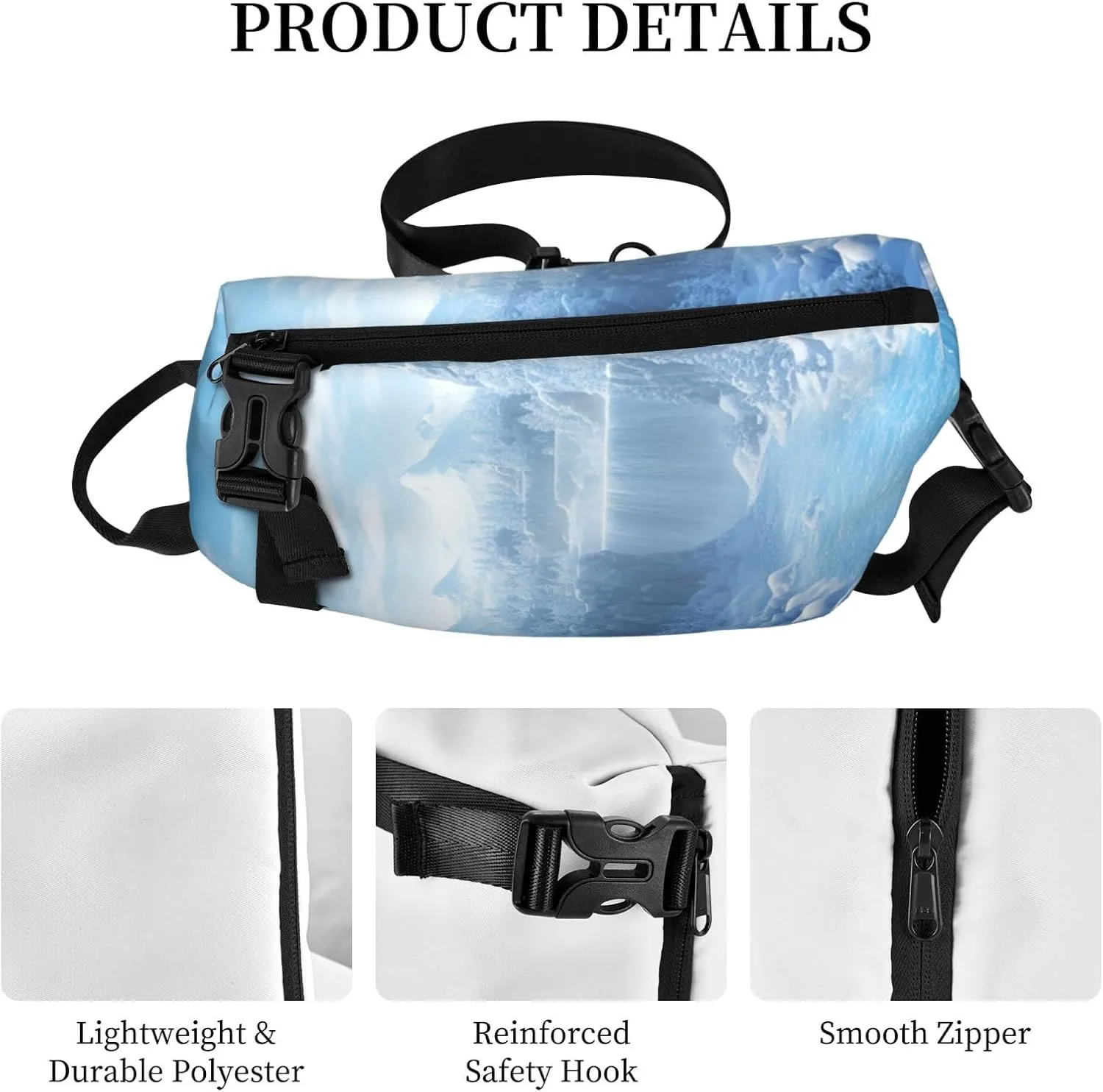 Sling Bag Crossbody Backpack for Men Women Snow Ice World Chest Bag Crossbody Bag for Travel Sport Running