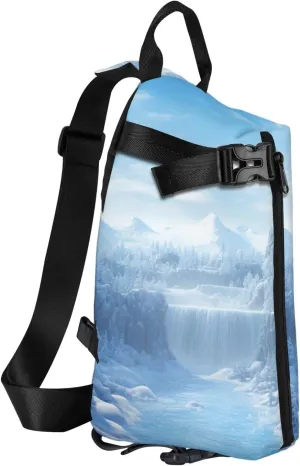 Sling Bag Crossbody Backpack for Men Women Snow Ice World Chest Bag Crossbody Bag for Travel Sport Running