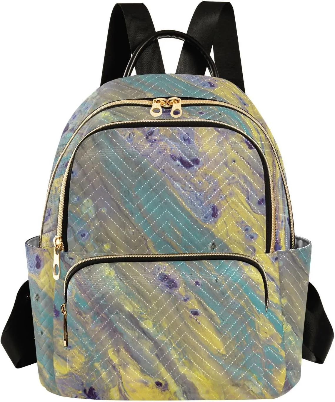 Small Backpack for Women Quilted Backpack Fashion Shoulder Bag Casual Daypack with Leather Carrying Handle(Pattren 3)