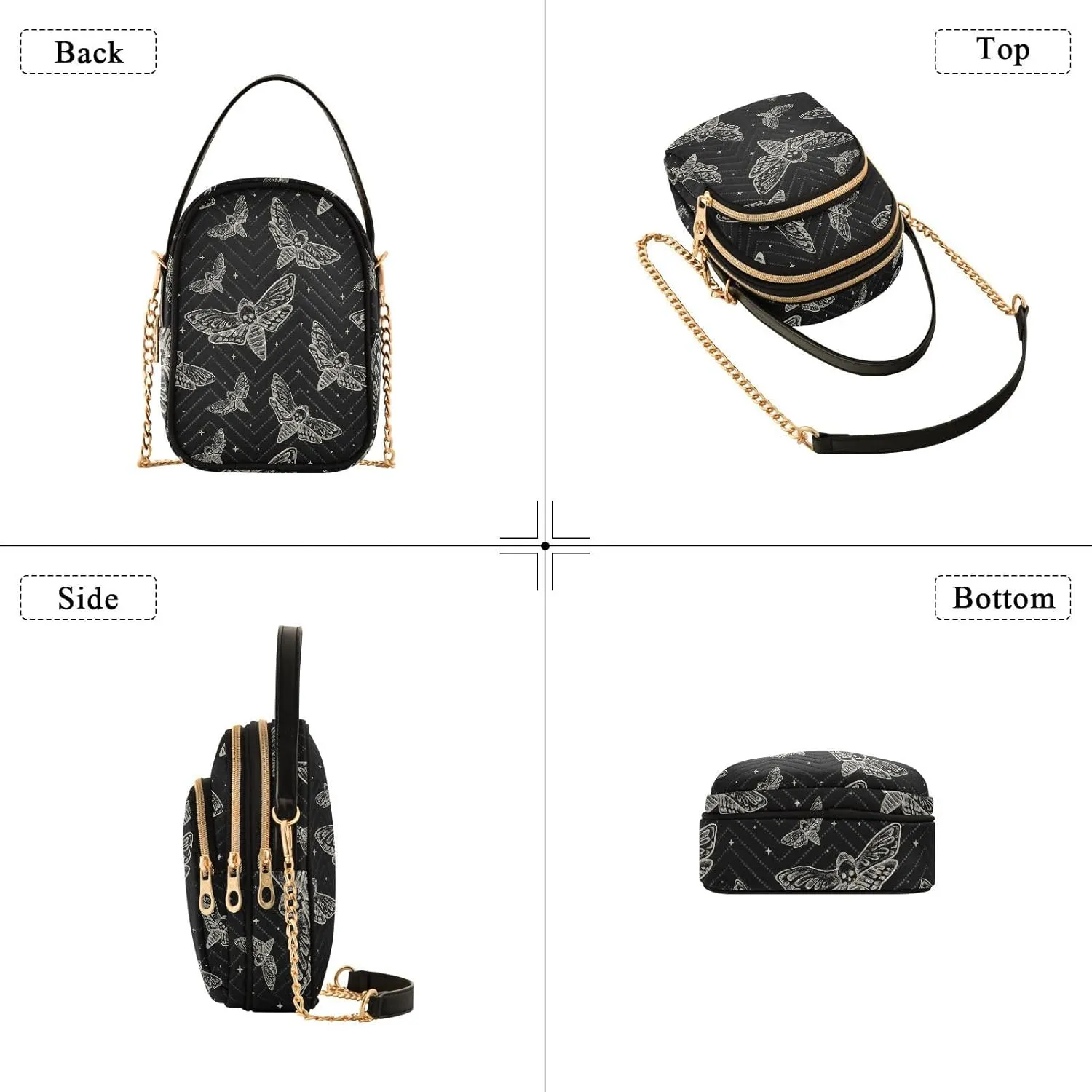 Small Cross body Bags for Women Quilted Crossbody Cell Phone Shoulder Purse Handbags Wallet Detachable Chain Bag