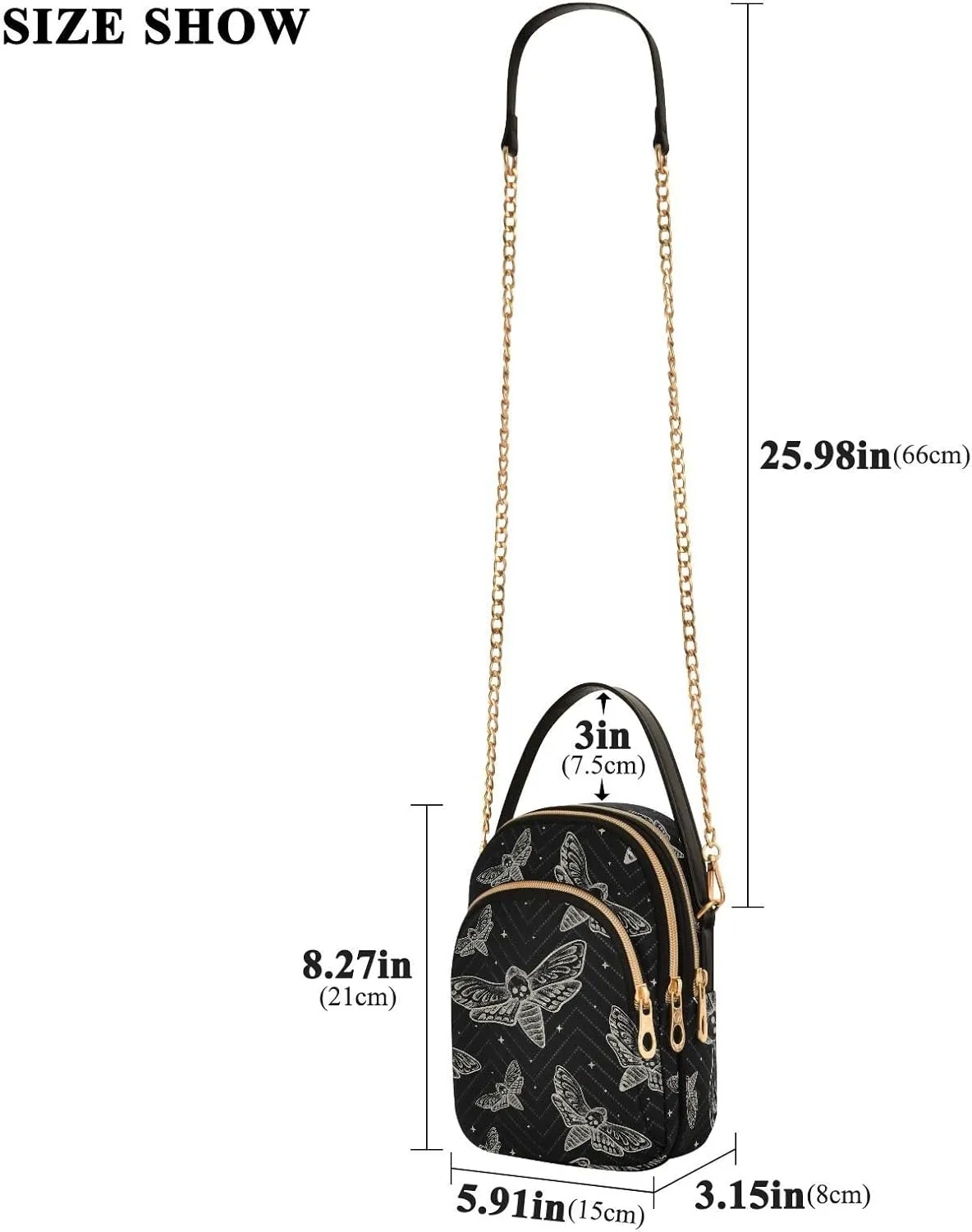 Small Cross body Bags for Women Quilted Crossbody Cell Phone Shoulder Purse Handbags Wallet Detachable Chain Bag