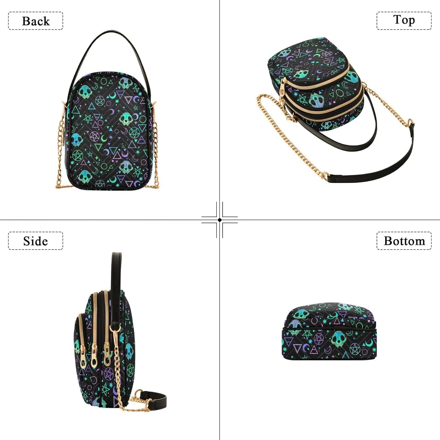 Small Cross body Bags for Women Quilted Crossbody Cell Phone Shoulder Purse Handbags Wallet Detachable Chain Bag