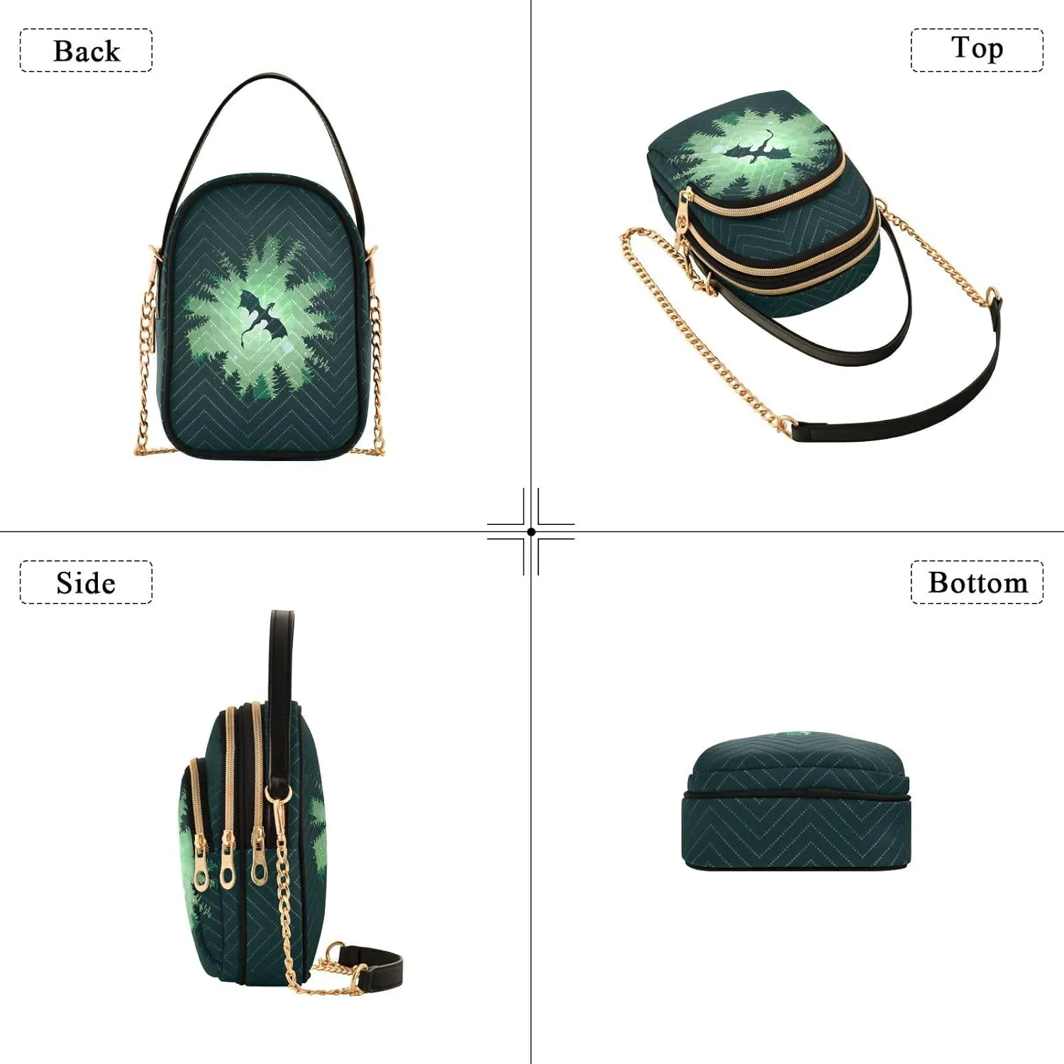 Small Cross body Bags for Women Quilted Crossbody Cell Phone Shoulder Purse Handbags Wallet Detachable Chain Bag