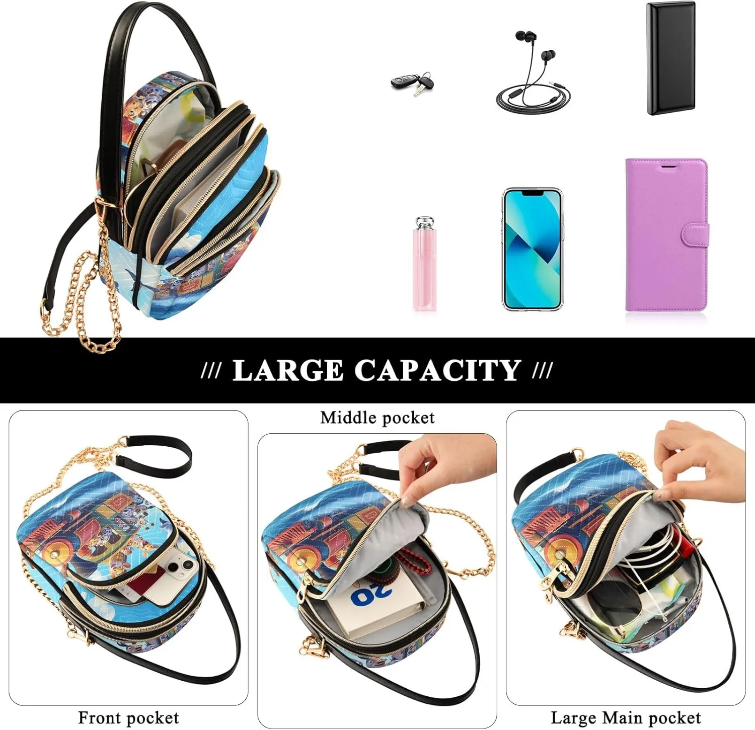 Small Crossbody Bags for Women Quilted Handbags Shoulder Purse Phone Wallet Chain Bag