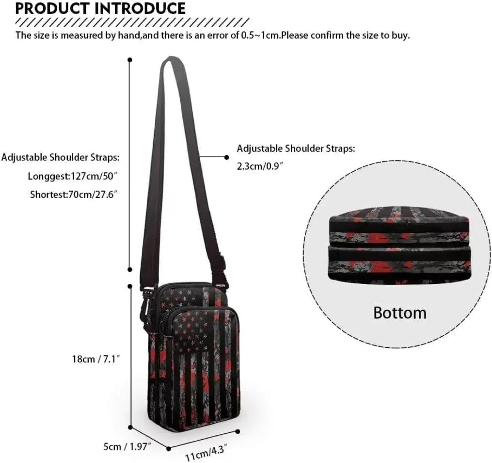 Small Crossbody Cell Phone Purse, Lightweight Mini Messenger Shoulder Handbag Wallet with Adjustable Strap