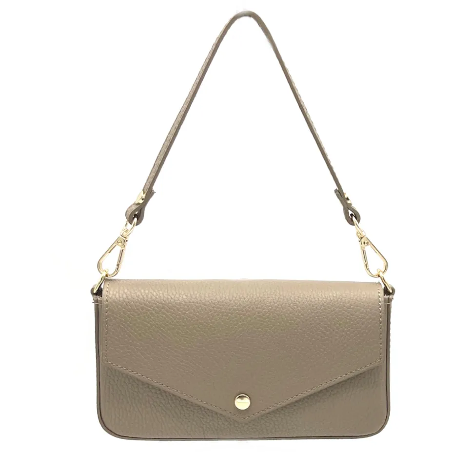 Small genuine leather shoulder bag, Made in Italy, art. 112489