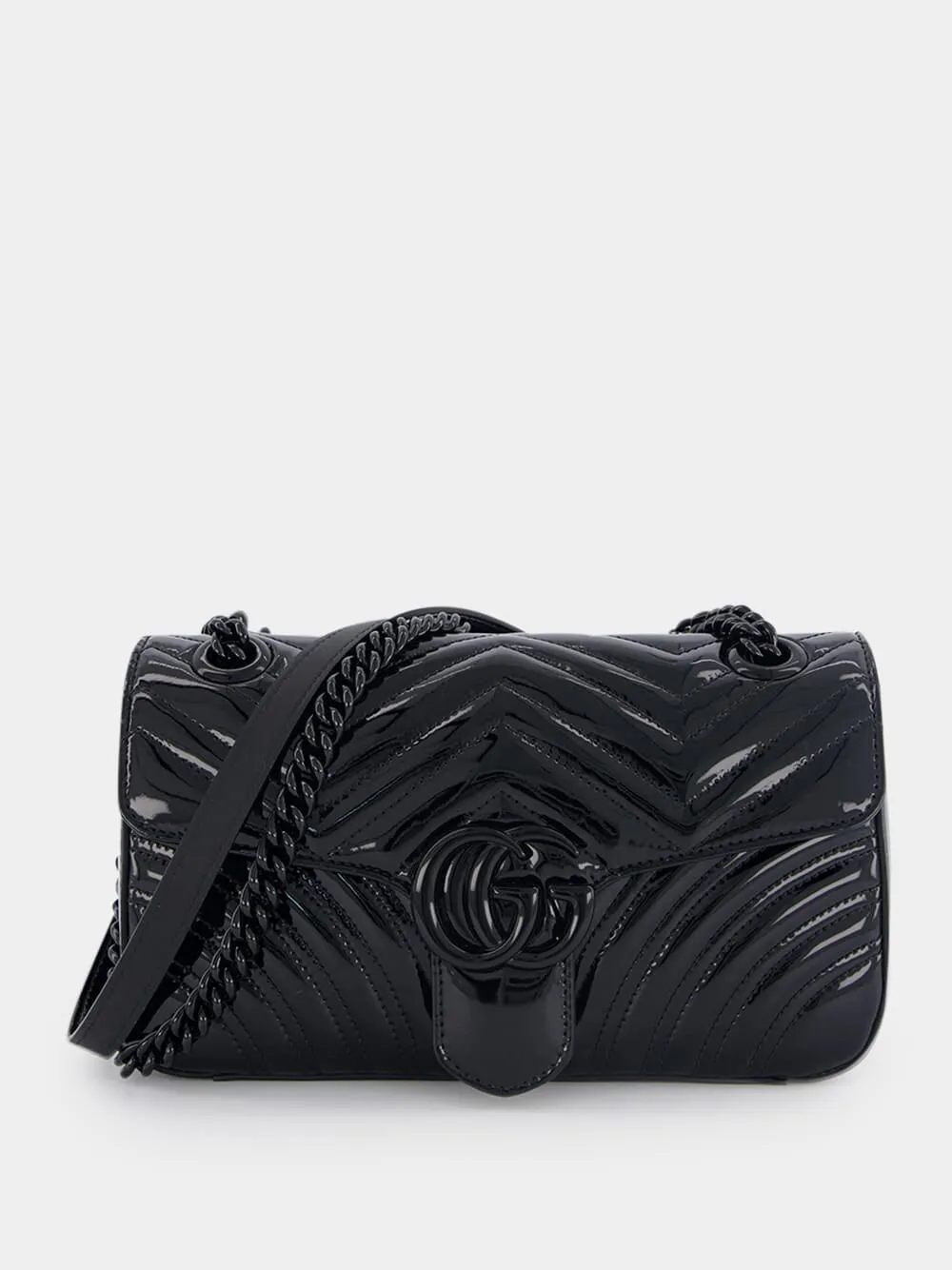 Small GG Marmont Patent-Leather Shoulder Bag