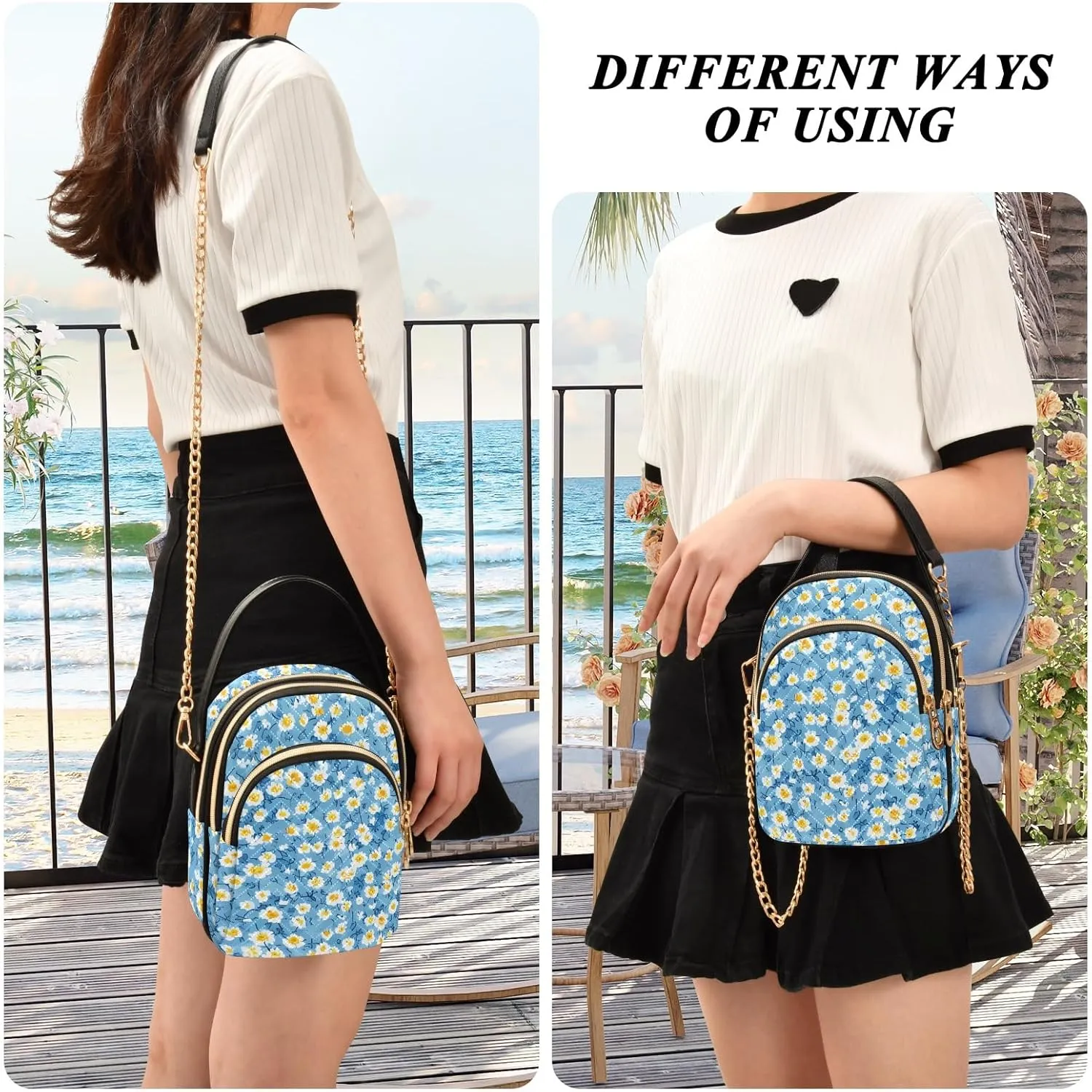 Small Handbag Crossbody Bag for Women Quilted Bags Shoulder Purse Phone Wallet Chain Bag