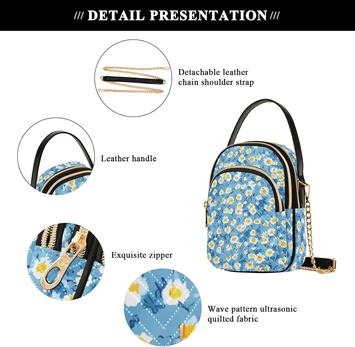 Small Handbag Crossbody Bag for Women Quilted Bags Shoulder Purse Phone Wallet Chain Bag