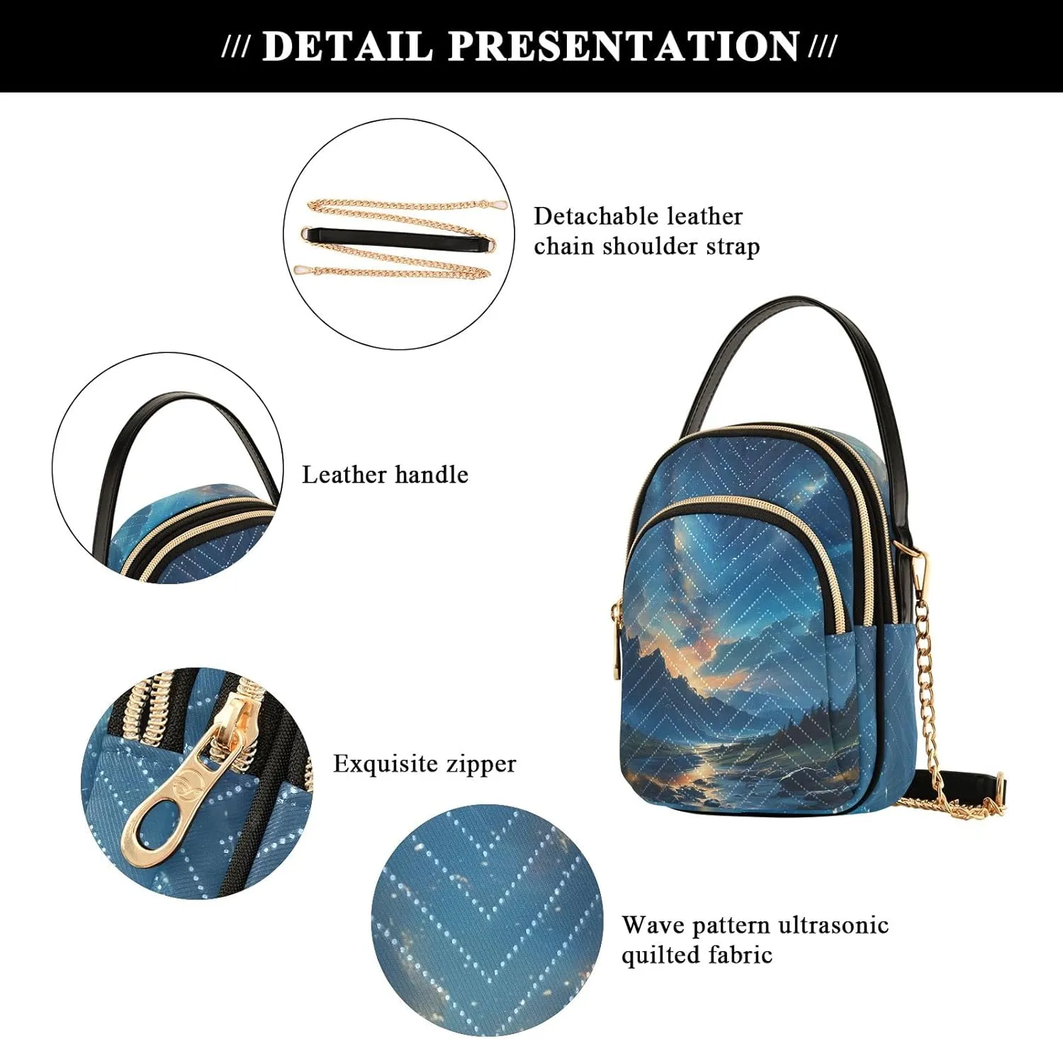 Small Handbag Crossbody Bag for Women Quilted Bags Shoulder Purse Phone Wallet Chain Bag